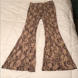 Snakeskin Flare Pants